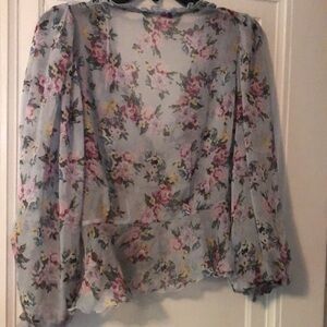 Zara floral ruffle blouse size S